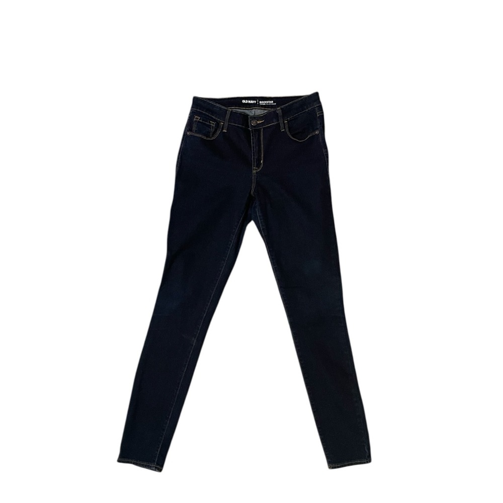 Mid-Rise Rockstar Skinny Jeans - Dark Blue